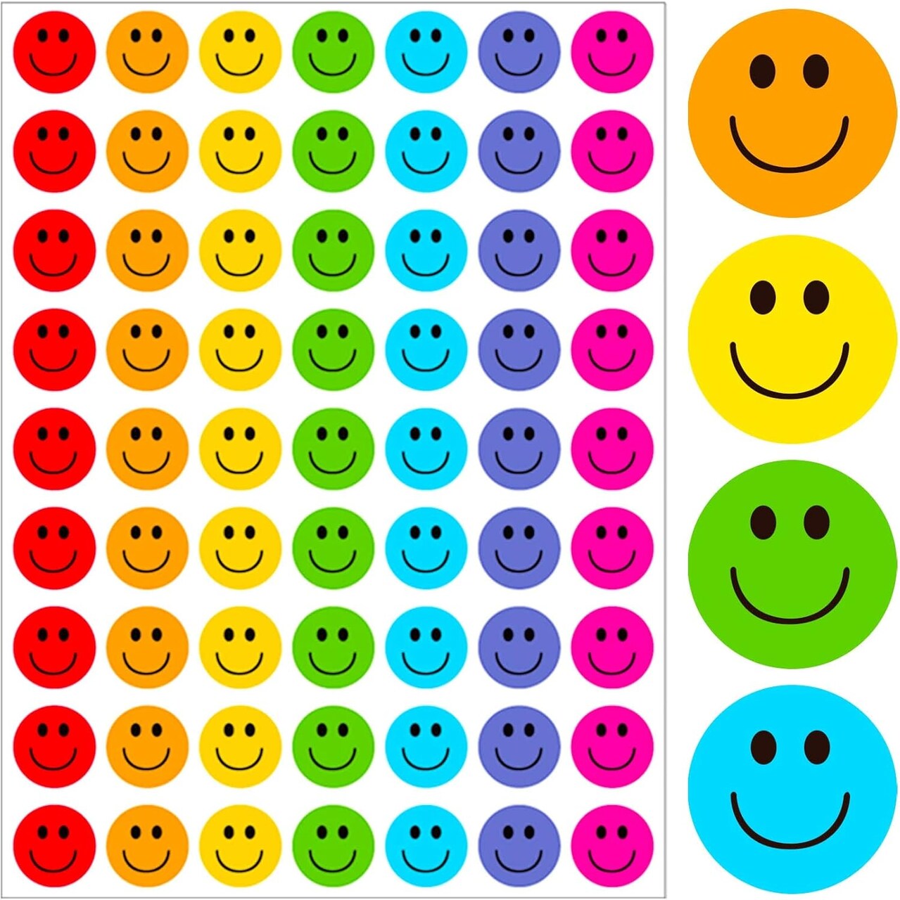 Happy Smile Face Sticker - 1 Inch Happy Face Decal Stickers 630 Pcs Teachers Reward Stickers